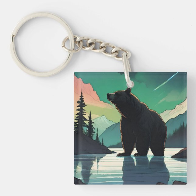Porte-clés Amphithéâtre aurore de l'ours grizzli du Juneau en (Devant)