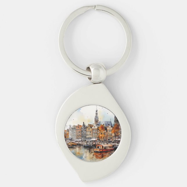 Porte-clés Amsterdam, Impression étirée (Devant)
