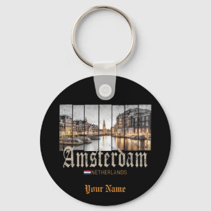 Porte-clés Amsterdam Netherlands Holland vintage souvenir