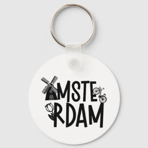 Porte-clés Amsterdam Pays-Bas Souvenir de Voyage