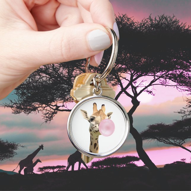 Porte-clés Amusant Animal Design rose Bubblegum souffler Gira (Créateur téléchargé)