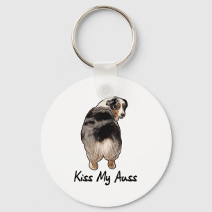 Porte-clés Amusant Berger Australien Miniature Kiss My Auss M