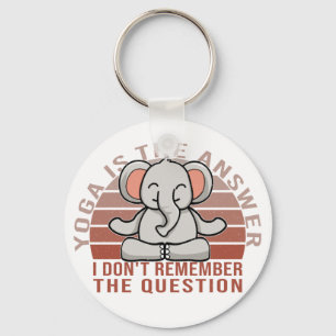 Porte-clés Amusant éléphant mignon faisant du yoga. drôle de