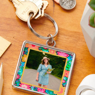 Porte-clés Amusant Joli Floral Photo Inspirivity Porte - clé