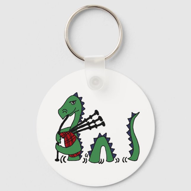 Porte-clés Amusant Loch Ness Monster Jouer des tuyaux (Recto)