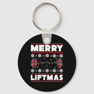 Porte-clés Amusant Merry Liftmas Noël Gym Fitness Workout T-S