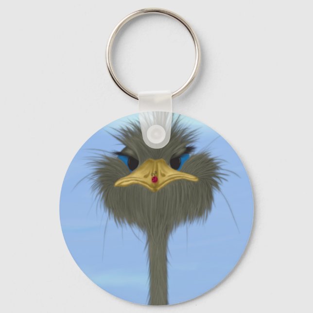 Porte-clés Amusant Ostrich George Et Mignonne Ladybug (Recto)