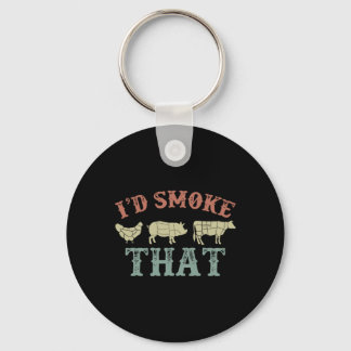 Porte-clés Amusant Retro Bbq Party Fumeur Chef Papa Cadeau J’