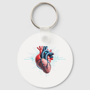 Porte-clés Anatomical Heart with EKG – Medical Art Design