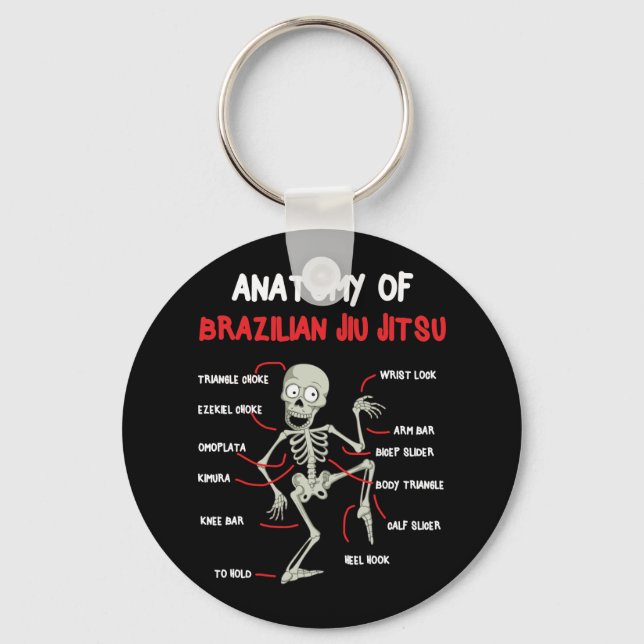 Porte-clés Anatomie Du Brésilien Jiu Jitsu BJJ Skeleton (Recto)