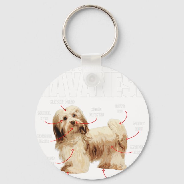 Porte-clés Anatomie D'Un Havanais - Havaneser Cubain Havanese (Recto)