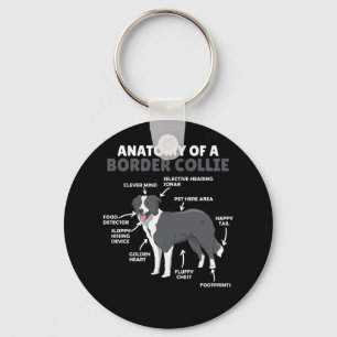 Porte-clés Anatomie D'Une Frontière Collie Chien Funny Chiot