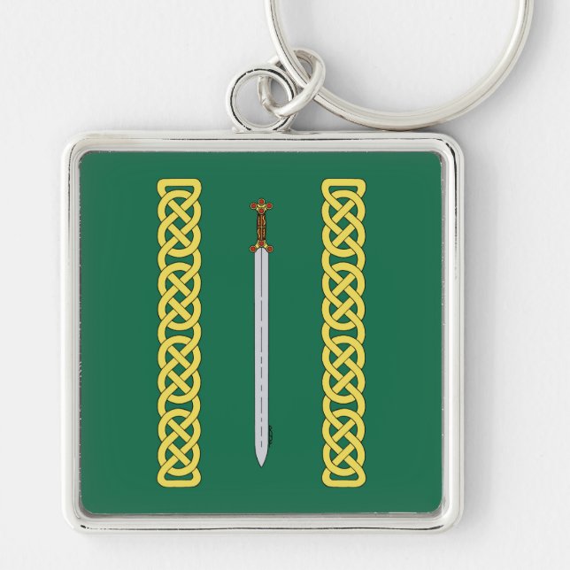 Porte-clés Ancienne épée celtique et réseau (Devant)