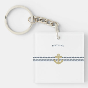 Porte-clés Ancre de bateau nautique, corde