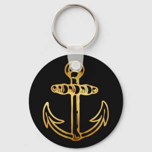 PORTE-CLÉS ANCRE DE BATEAUX D'OR