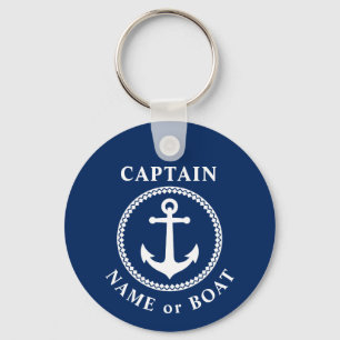 Porte-clés Ancre de mer Nom du capitaine ou photo du bateau R