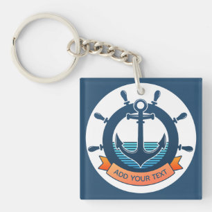 Porte-clés Ancre nautique personnalisée et vacances pour amat