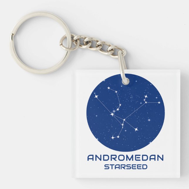 Porte-clés Andromedan Starseed Porte - clé - Bleu et blanc (Devant)