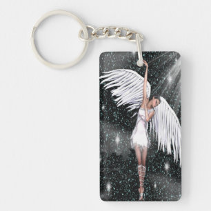 Porte-clés Ange Corps Entier Ciel Sombre