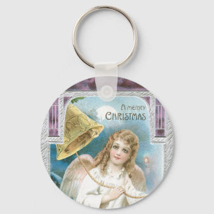 Porte-clés Ange de Noël avec cloche
