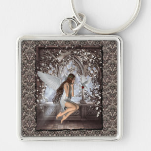 Porte-clés Angel gothique et sa colombe