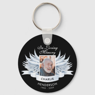 Porte-clés Angel Wings Photo Loving Memory Funeral/Memorial