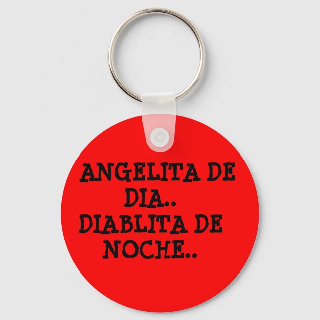 PORTE-CLÉS ANGELITA DE DIA..DIABLITA DE NOCHE.. (Recto)