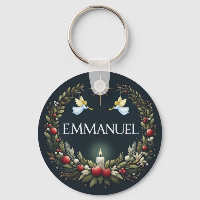 Porte-clés anges de Noël Emmanuel (Recto)