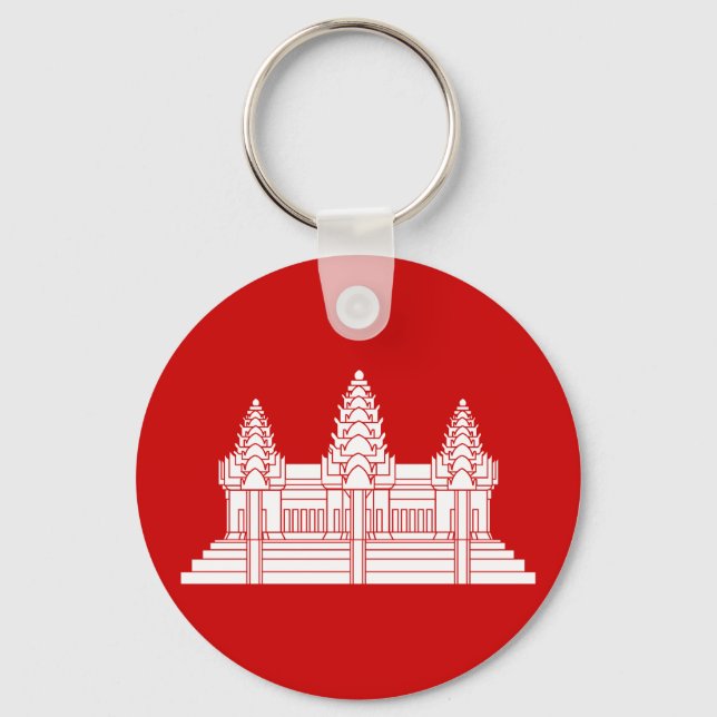 Porte-clés Angkor Vat Cambodgien / Drapeau Khmer (Recto)