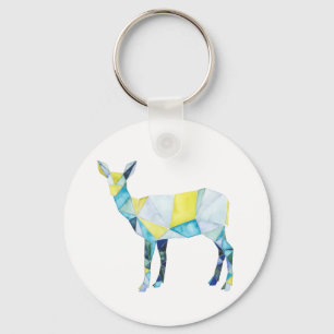 Porte-clés Animal de cerfs géométrique