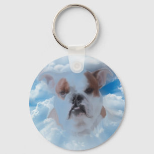 Porte-clés Animal de compagnie Bulldog aux nuages paradisiaqu