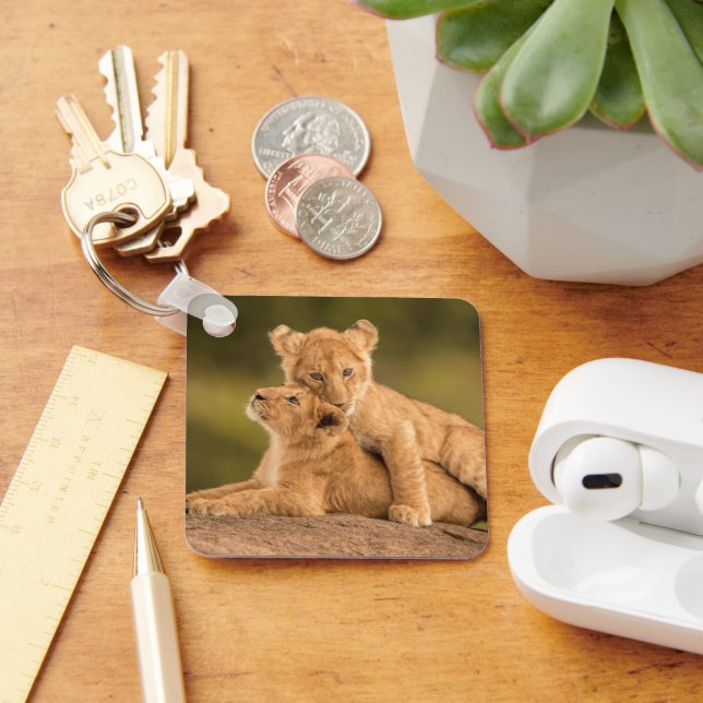 Porte-clés Animaux de bébés cutest | Deux Lions Cubs (Bureau)