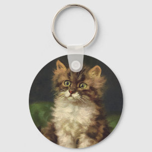 Porte-clés Animaux de compagnie vintages, Cute Striped Tabby 