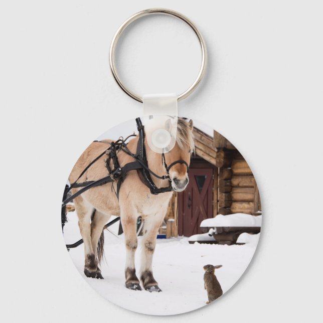 Porte-clés Animaux de ferme parler cheval et lapins (Recto)
