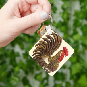 Porte-clés Animaux de ferme vintages Poulets, Rooster Fière