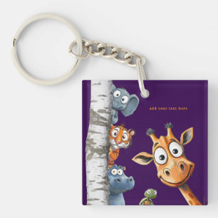 Porte-clés animaux de zoo Peek-a-Boo pour annivers