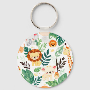 Porte-clés Animaux mignons de safari motif jungle
