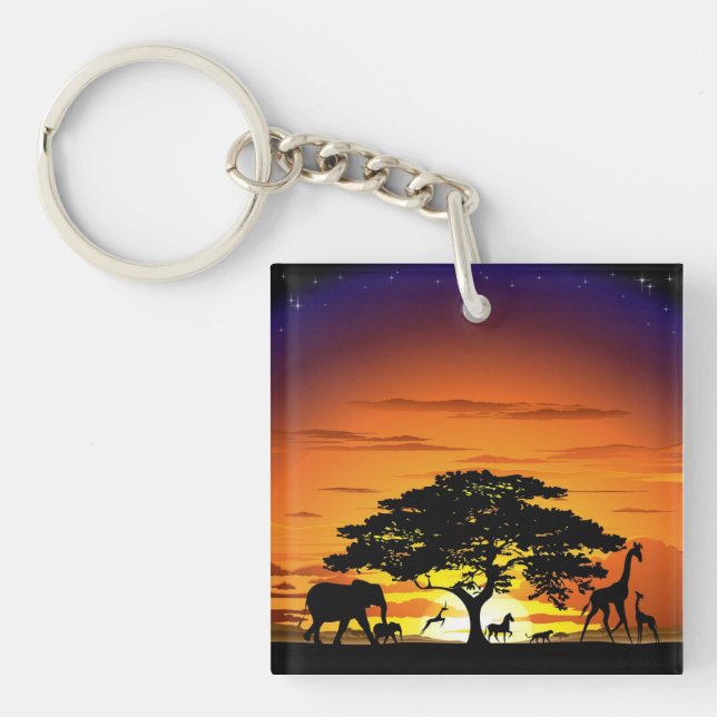 Porte-clés Animaux sauvages sur Savannah Sunset porte - clé (Devant)