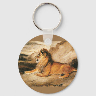 Porte-clés Animaux sauvages vintage, Lion d'Afrique dans la s