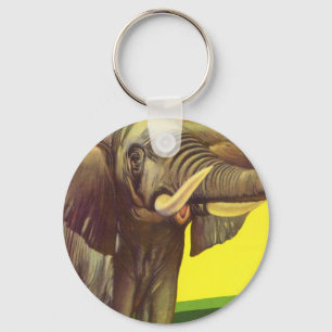 Porte-clés Animaux sauvages vintages, éléphant africain au co