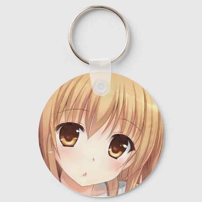 Porte-clés Anime aux cheveux or fille ambre oeil surprise por (Recto)