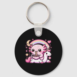 Porte-clés Anime Kawaii Axolotl Manger Ramen Noodles Enfants 