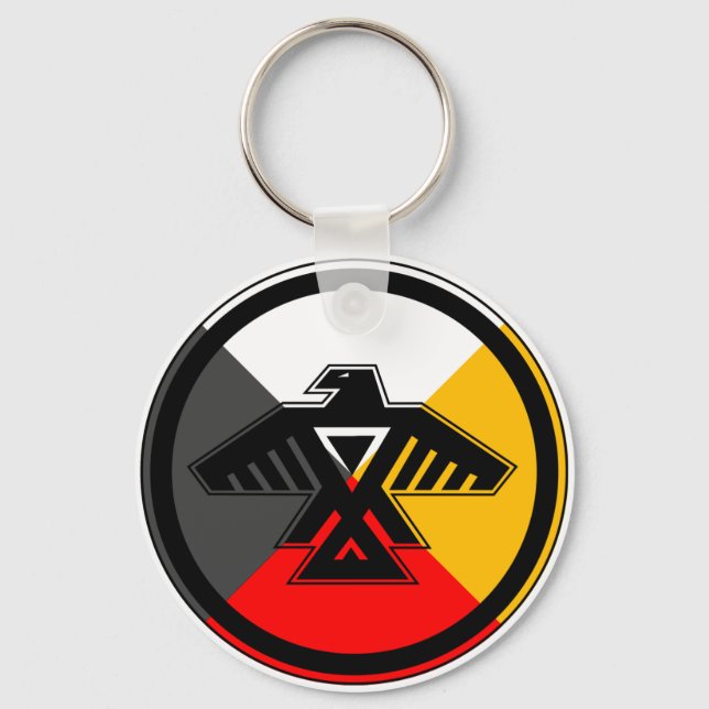 Porte-clés Anishinabek Dodem & 4 Directions Porte - clé (Recto)