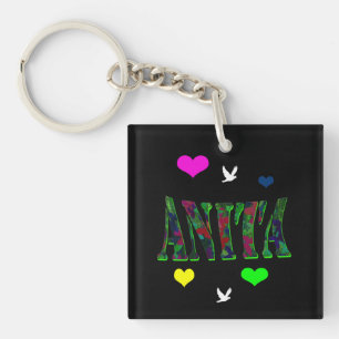 Porte-clés Anita, Nom Logo Avec Coeurs Amoureux,