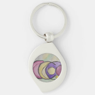 Porte-clés Anneau à clé métallique de l'art Abstrait Planètes