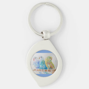 Porte-clés Anneau clé d'art de l'Australian Bird Budgie Water