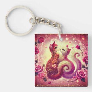 Porte-clés Anneau de roi - chats roses