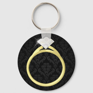 Porte-clés Anneau de solitaire de diamant