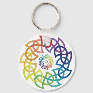 Porte-clés Anneaux celtiques de Knotwork d'arc-en-ciel