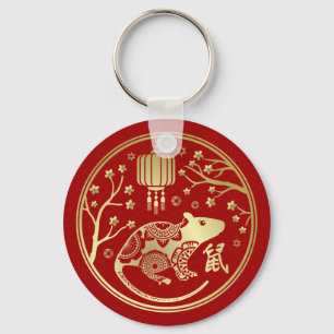 Porte-clés Année chinoise du zodiaque du rat 2020